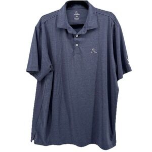 Rhoback Blue Heather Polo Men's XL Golf Logo 1899 Antler Logo on sleeve
